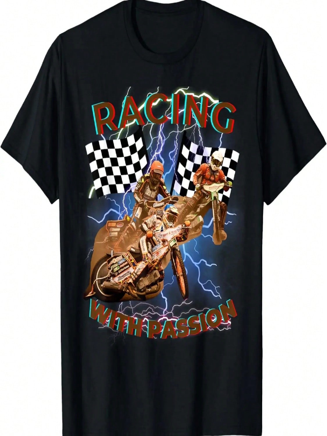 Racing With Passion Flat Track Motorcycle Racing T-Shirt S разноцветный
