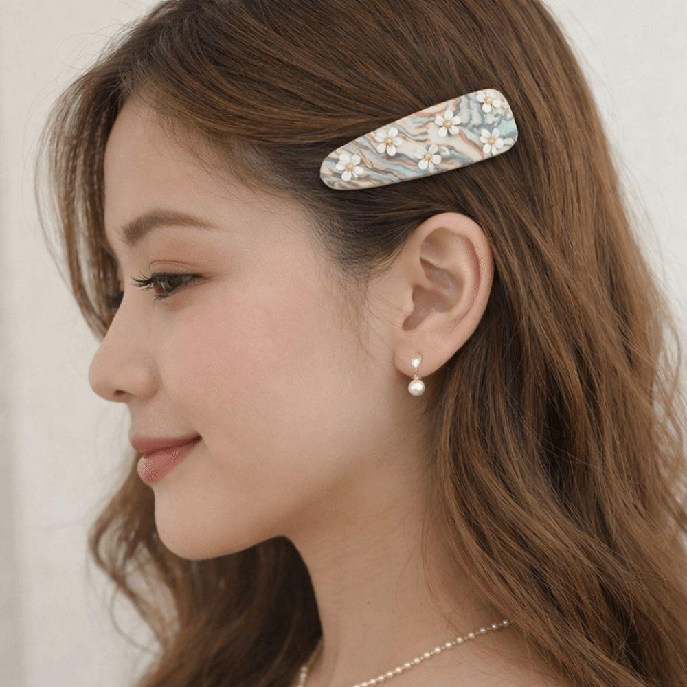 Vintage Flower Hair Clip Colorful Cute Duckbill Clip Fashion Sweet Barrettes Girls