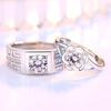 Emotional Couple Matching Rings - Plum Blossom Design, Electroplated Alloy, Adjustable for Men and Women
