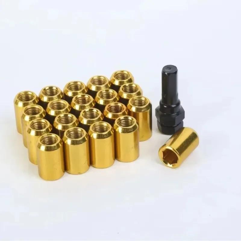 For Racing Lug Wheel Nuts Screw Aluminum Tuner Racing Lug Nut 20PCS M14*1.5 M12*1.5 Wheel Nuts Internal Hexagon Nut