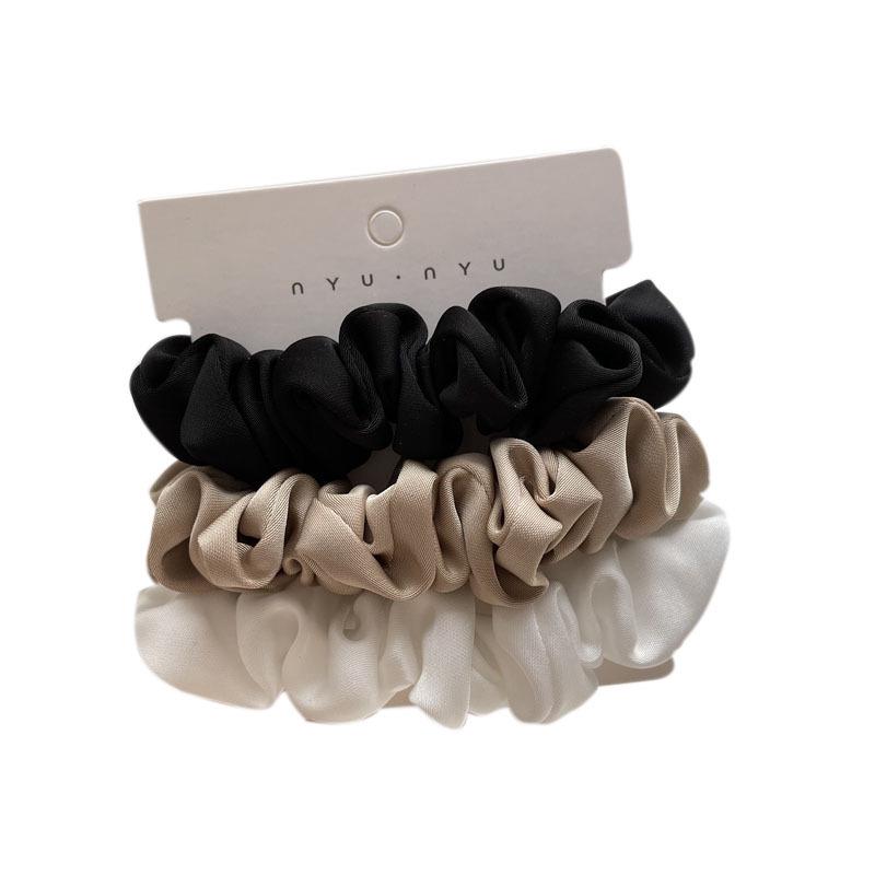 Korean Silk Hair Tie: Elegant, Simple French Style Hair Rope with Small Intestine Ring Design