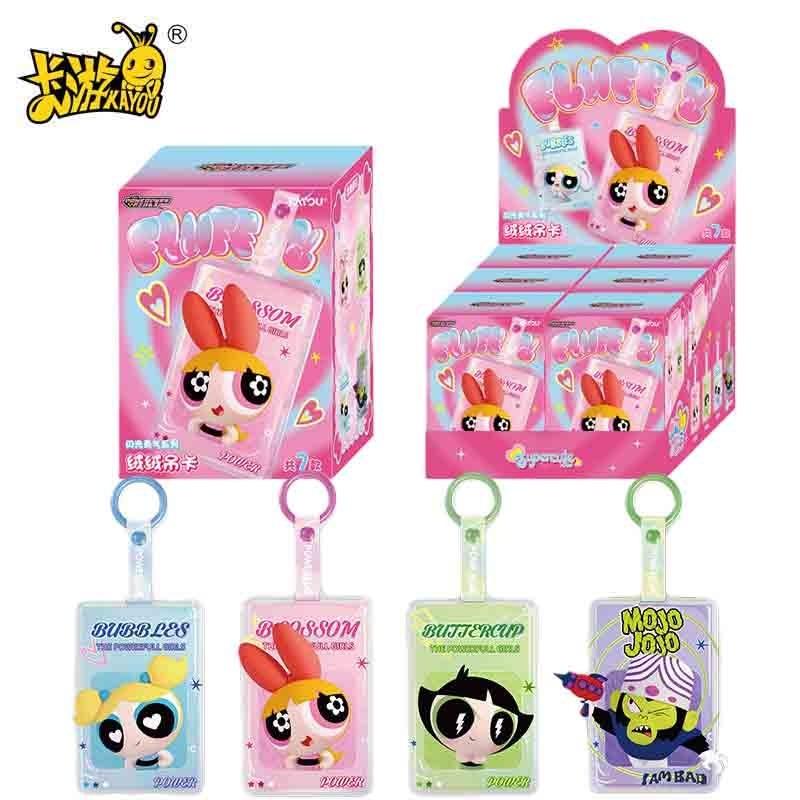 The Powerpuff Girls Flash Courage Series Velvet Hanging Card Keychain Genuine Animation Collection Peripheral Toy