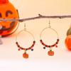 Beads Halloween Earrings Circle Ghost Dangle Earrings Creative Pumpkin Hoop Earrings  Hipster