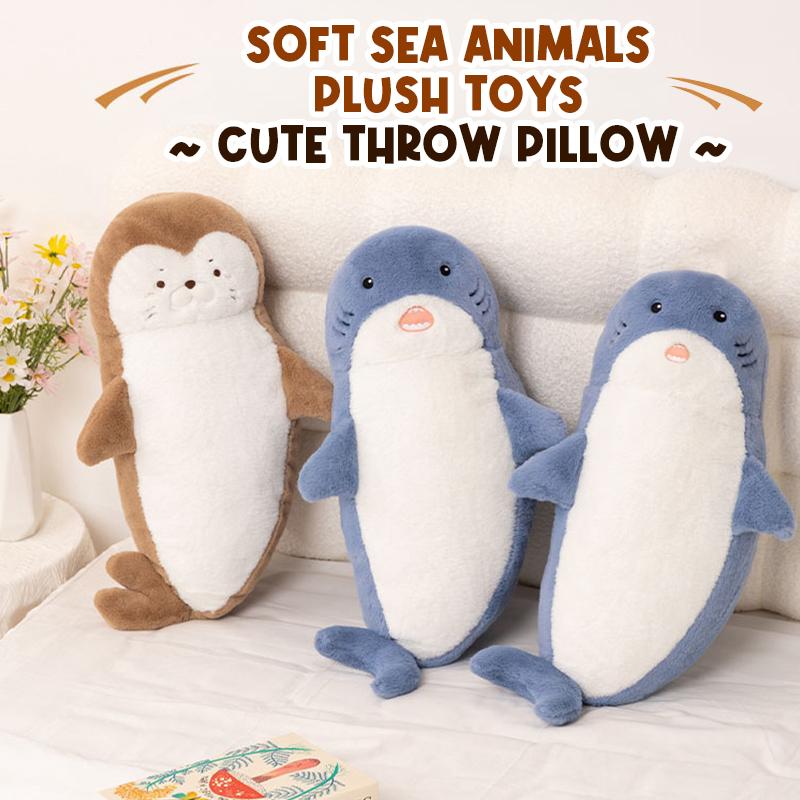 Non-Toxic 70Cm Funny Joy Cute Shark Seal Plush Toy Soft Stuffed Animal Reading Pillow For Birthday Cushion Doll Christmas Gift For Kids
