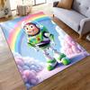 Flannel Rug Buzz Lightyear Standing On Clouds with Rainbow Art Decor