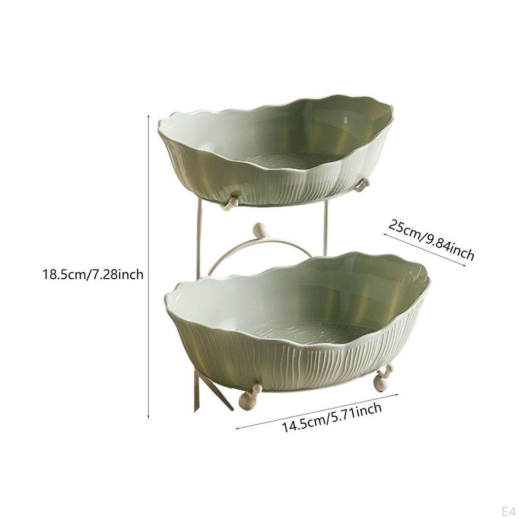 Tiered Fruit Bowl Basket Display Stand Dessert Cupcake Plate Platter Bread Vegetable Holder Serving