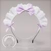 Lovely Sweet Hairband Anime Maid Cosplay Headband Lolita Ruffled Lace Headwear Handmade Satin Bowknot Hair Accessory