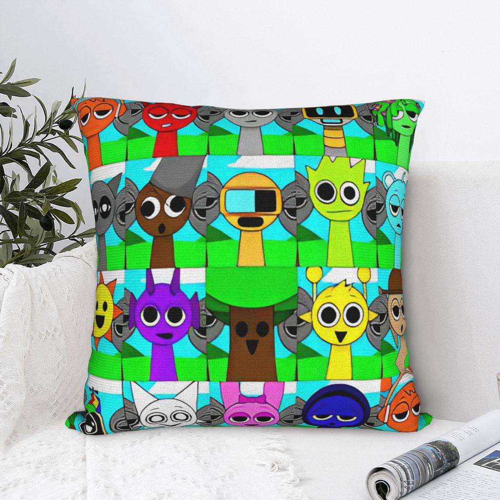Sprunki Wenda Oren Funbot Square Pillow Cases Beats Game Cushion Cover Awesome Zippered Decor Pillowcover for Car 45*45cm
