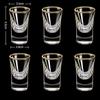 12pcs Gold Foil Baijiu Cup Household Creative Small Cup 15ml Smooth Cup Glass Gilt Edged Cups Wine Dispenser Spirits Wine Cups