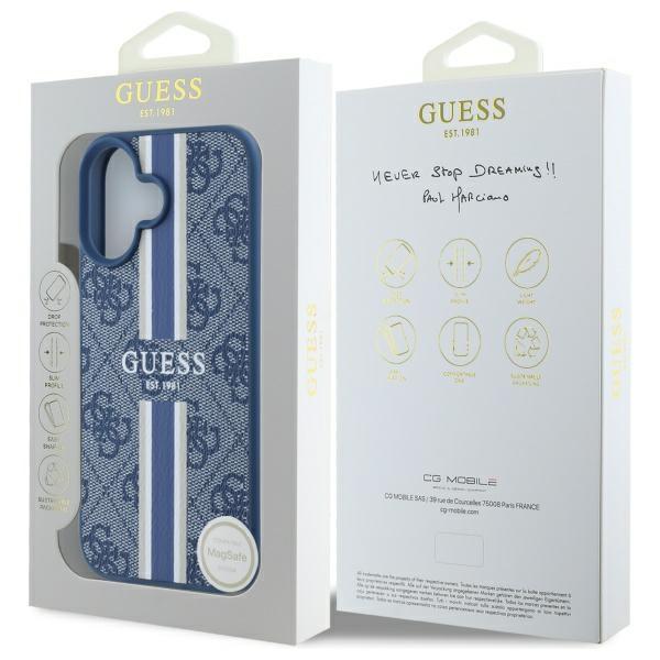 Guess Guhmp16Sp4Rpsb iPhone 166.1 Blue Hardcase 4G Printed Stripes Magsafe