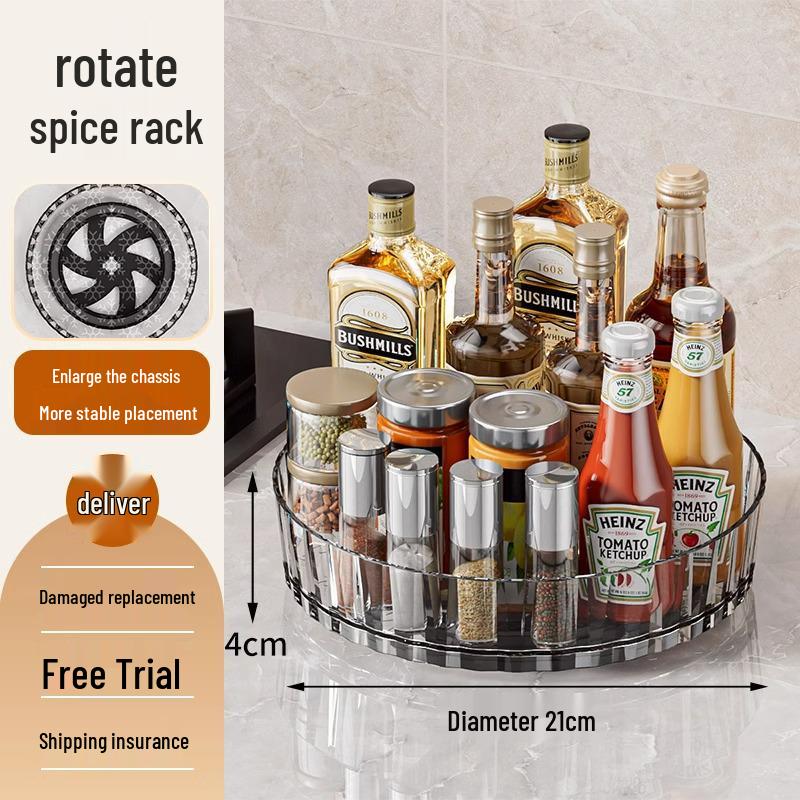 Rotating Kitchen Spice and Condiment Storage Rack