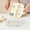 4 Grids Square Plastic Compartment Dinner Plate Dishes Reusable Students Kids Food Plate Salad Plates Dishwasher Safe Tableware