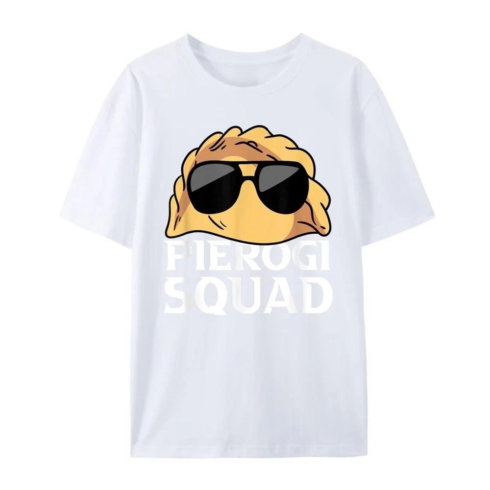 Pierogi Squad Polish Cuisine Printed Pattern Tshirt Fashion Short Sleeve Round Neck Womens Tshirt