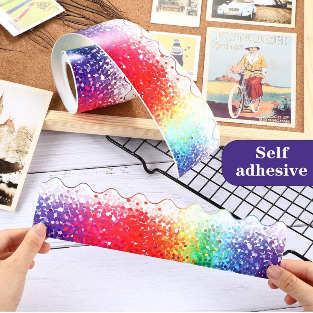 Self Adhesive DIY Sticker Colorful Dot Decoration Board Border Borders Stickers Border Trim
