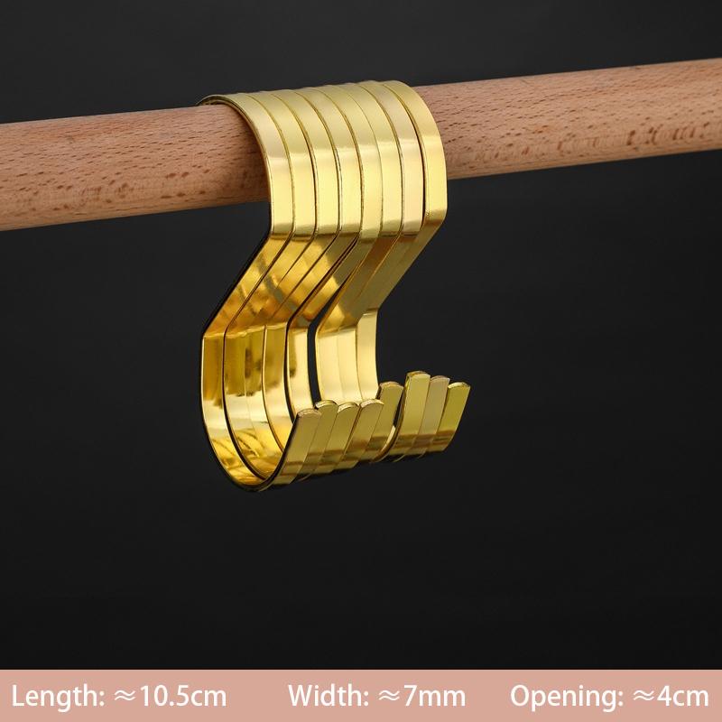 10/20/30pcs Stainless Steel Hanging Hooks,Gold Clothes Hanger S Hooks for Caps Bags,Multi-function S Ring for Kitchen Bathroom