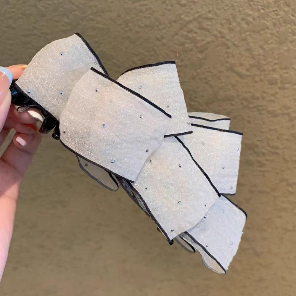 Mesh Tulle Bow Banana Clip Sweet Cute Bow Ponytail Clip Bowknot Hair Clip  Women Hair Accessories