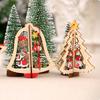 Pentagram Christmas Wooden Ornaments Bell Merry Christmas Wooden Pendant Colorful Home