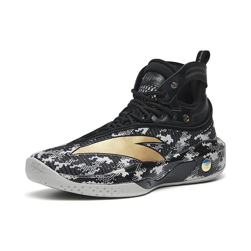 ANTA KT8 Basketball Shoes Men's High top Black Camouflage Sneakers 112241101-2