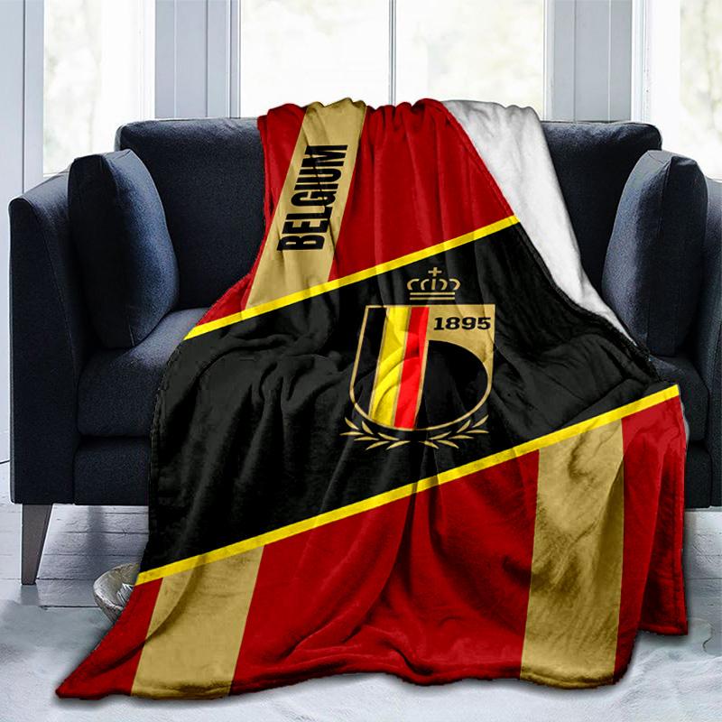 Belgian Football Association Emblem Blanket Suitable for Sofas, Beds, Offices, And Camping - Perfect Gift for Halloween Christmas
