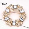 Elegant Shirt Pin Women Rhinestone Hollow Wreath Brooch, Dainty Decorative Badge Bag Decoration Pin, Sweater Cardigan Coat Dress Jewelry Accessories