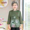 YUZHAOLIN Damen Bluse mit Blumenmuster, Dreiviertelärmel, für mittleres Alter