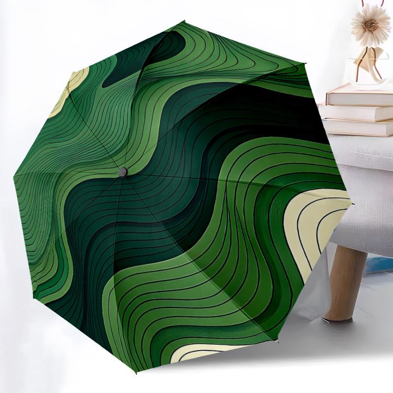1 Stück Wellenform Automatisches Öffnungs-/Schließschirm mit Ein-Tasten-Bedienung, Winddichtes Design, Leichter Tragbarer Schirm für Damen & Herren6058