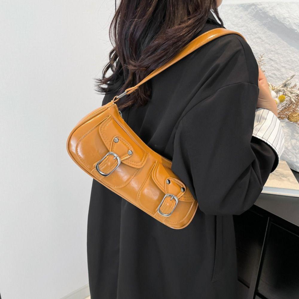 Y2K Buckle Armpit Bag Harajuku Spicy Girls Handbag Vintage Y2k Shoulder Bags  Female