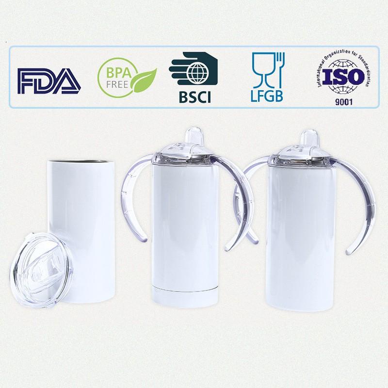 350ml Double-Wall Vacuum Insulated Stainless Steel Kids Sippy Cup With Heat Transfer Coating White Finish