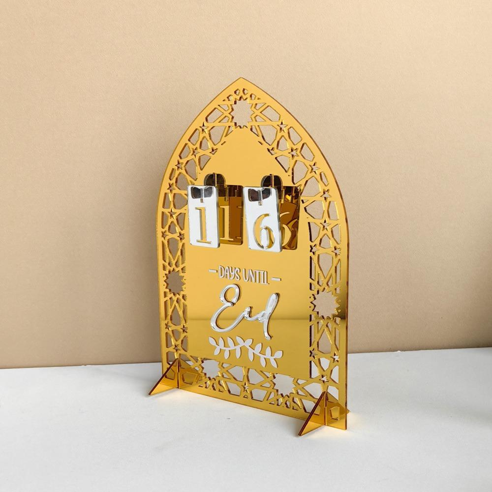 Acrylic Ramadan Countdown Calendar Mirror Surface Eid Mubarak Decoration  Eid Al-Fitr