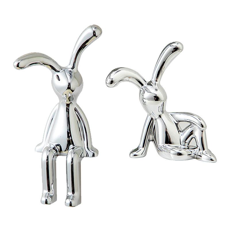 3 Pcs Long Eared Rabbit Small Sitting Ornament