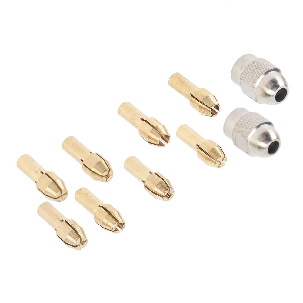 10PCS Brass Collet Chuck Set Precision Quick Change Drill Chuck  Electric Drills