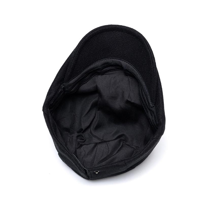 Autumn Winter Solid Color Woolen Cap for Men Women Forward Cap Warm Beret British Newsboy Cap