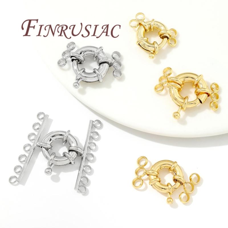 18K Gold Plated Sailor Clasps,Round Spring Clasps For Jewelry,Connector For Bracelets Accessories,DIY Jewelry Making Supplies
