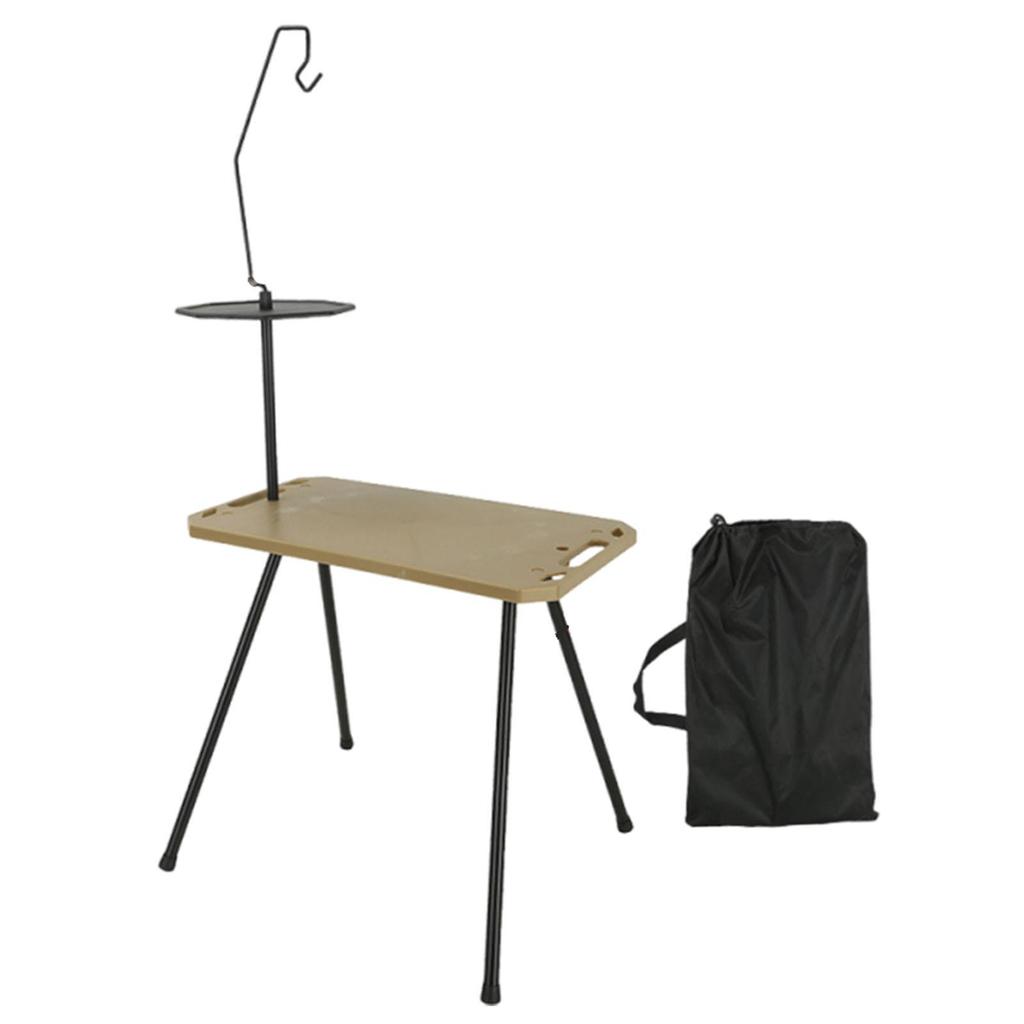 Outdoor Camping Foldable Table Detachable Legs Rectangular Desk Multipurpose with Storage Bag PP Desktop with Lantern Holder