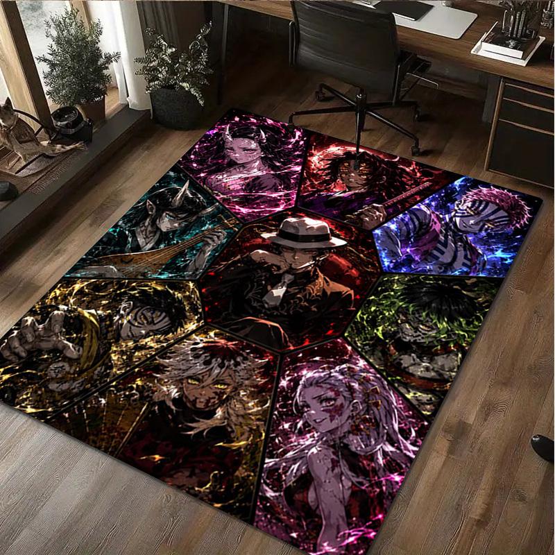 Powerful Anime Characters Home Carpet Office Decorative Carpet For Living Room Bedroom Door Mat Floor Rug Computer Chair Area Rug