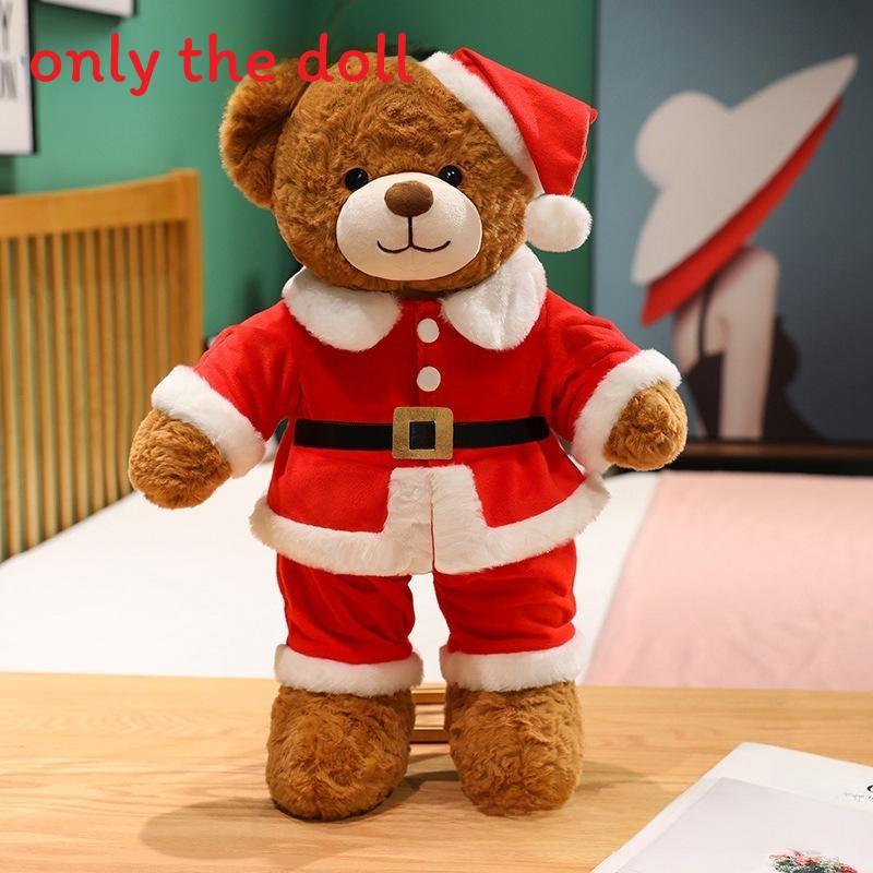 Christmas Teddy Bear Plush Toy With Santa Claus Costume Design For Holiday Decor And Gift Giving