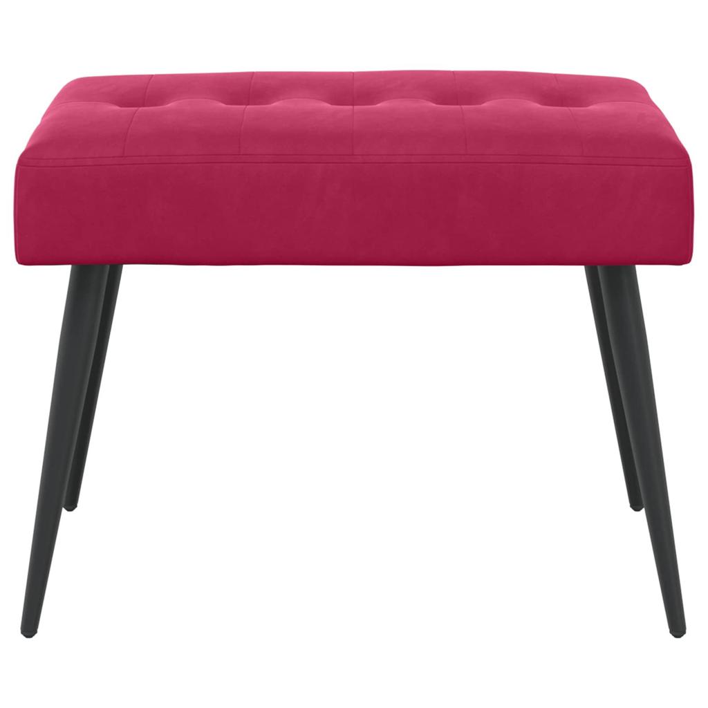 Bench with Button Tufting Burgundy 60 X 40 X 45 Cm Velvet