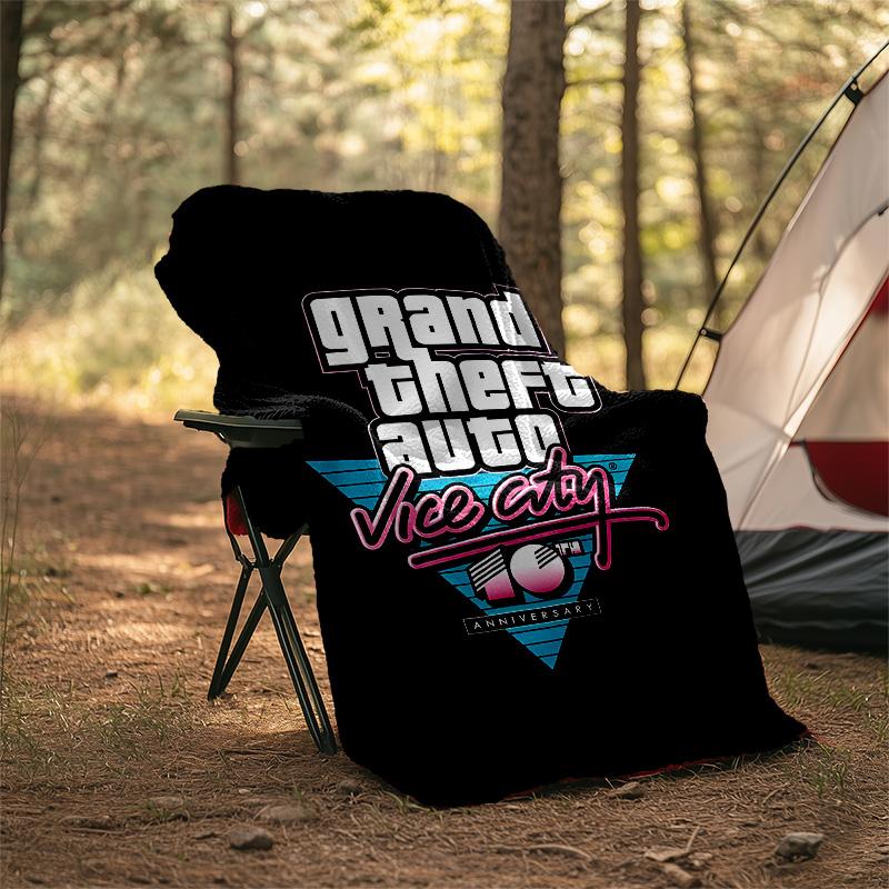 1ks deka s motivem GTA - Digitální potisk, Polyester, Útulná pro všechna roční období, Ideální pro venkovní použití a cestování