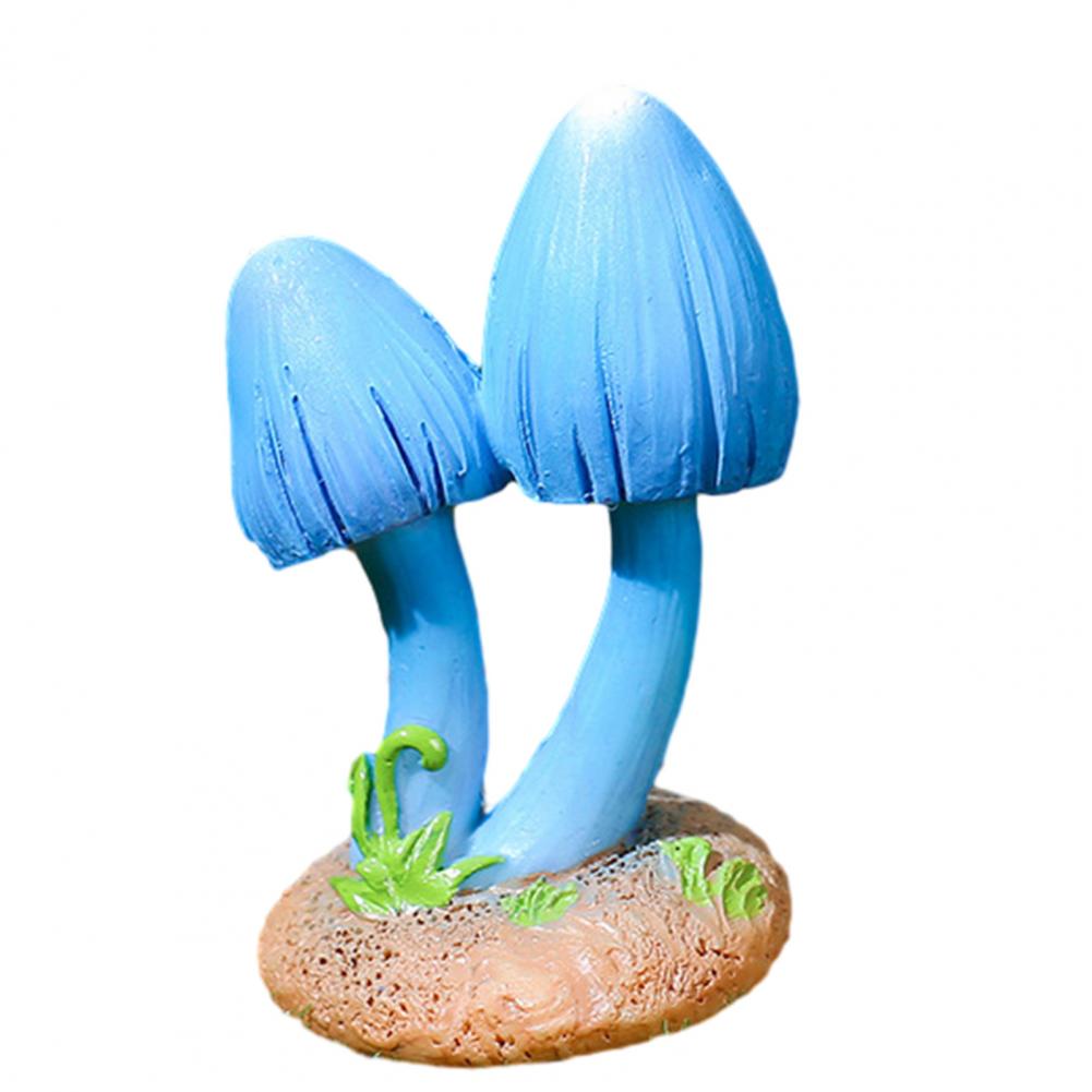 Desktop Mushroom Figurine Miniature Mushroom Ornaments Synthetic Resin Fairy Garden Accessories Micro Landscape for Forest