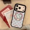Gilded Blue Plaid Heart Magnetic Phone Case for iPhone 12-17 Pro Max