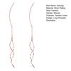 Yousheng 1 Pair Dangle Earrings Curved Long Threader Tassel Bright Luster All-match Decorative Geometric Ladies Twisted Linear Drop Earrings Jewelry