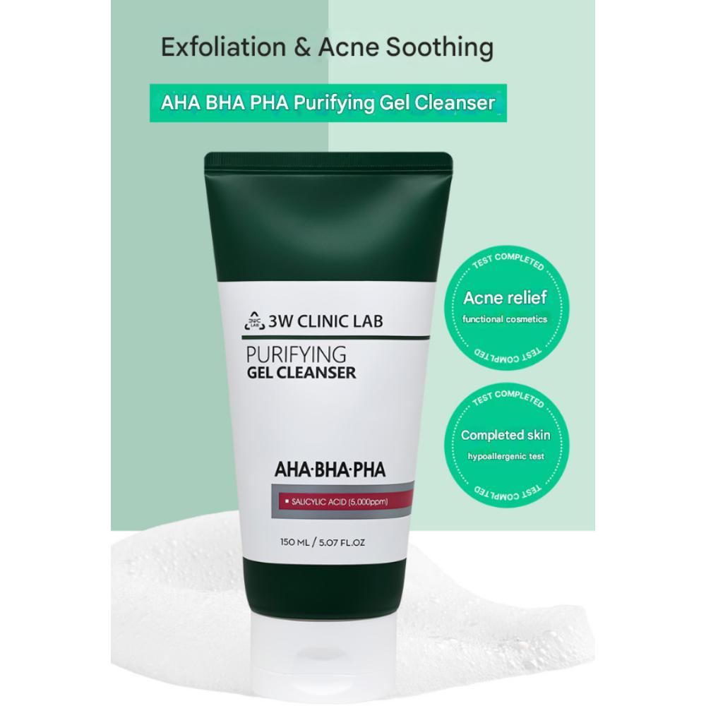 3w Clinic AHA BHA PHA Purifying Gel Cleanser (150ml)