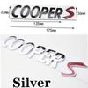 AAZD1 3D Black Chrome Letters Car Rear Trunk Front Grille Emblem Badge Sticker Styling Accessories For Mini Cooper S R56 R53 R60 F56