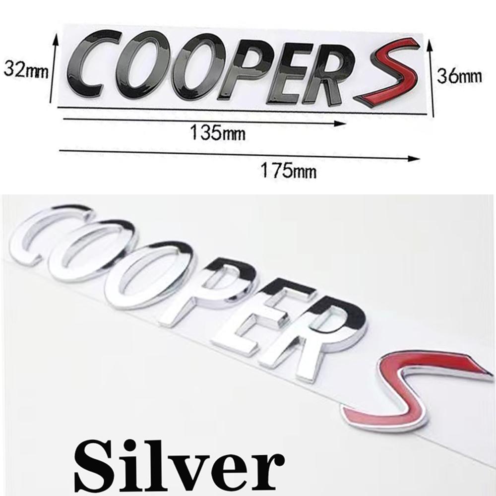 AAZD1 3D Black Chrome Letters Car Rear Trunk Front Grille Emblem Badge Sticker Styling Accessories For Mini Cooper S R56 R53 R60 F56