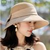Women's Luxury Fine Paper Straw Fisherman Hat Breathable Patchwork Wide Brim Sun Protection Elegant Outdoor Sun Visor for Ladies