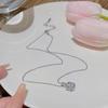 Korean Style Zircon Square Necklace for Women - High-Quality Moissanite Clavicle Chain, Ins Light Luxury Fashion