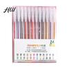 Art Gel Pen Set Highlighter Transparent Body Multicolored Painting with Glitter Sparkling Effect Smooth Metal Tip Ink for Note Marking Coloring