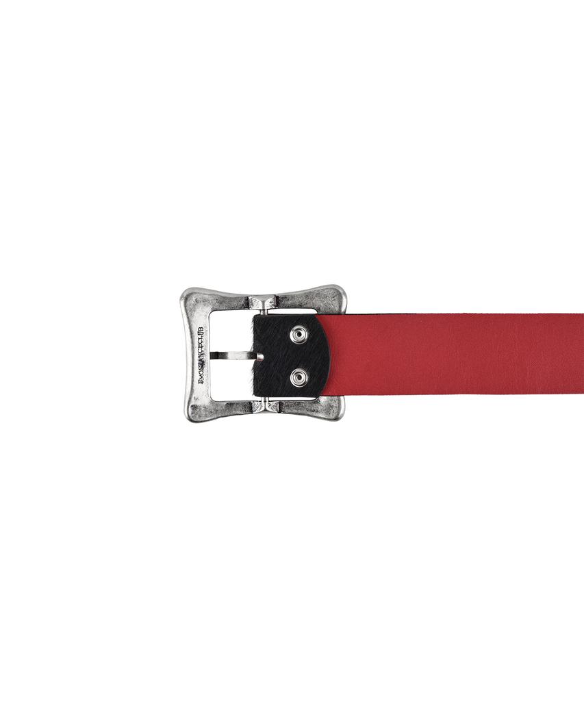 Emoseutaenseukeulleob Core Belt - Calf Hair (Black Snake / Red Lining)