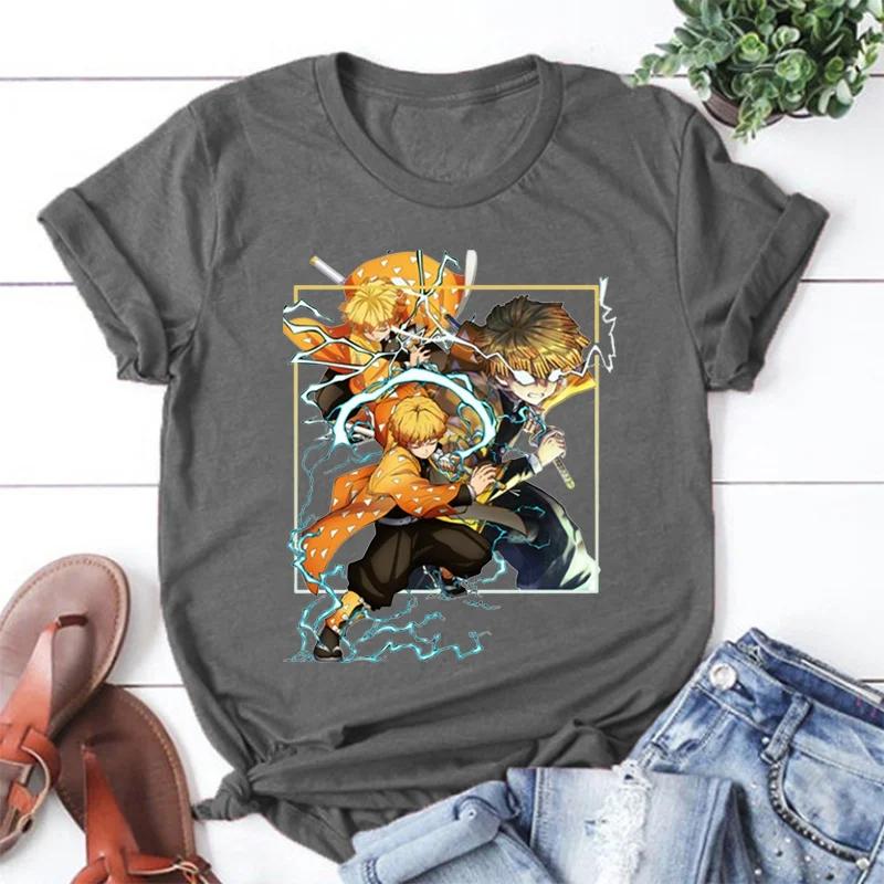 New Agatsuma Zenitsu Graphic Print T-shirt Men and Women Fashion Short Sleeve Street Casual Personality Anime T-shirt