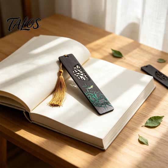 Talos Wooden Bookmark, Hand Painted Window Cutout Page Marker for Students, Good Luck School Gift Book Lovers